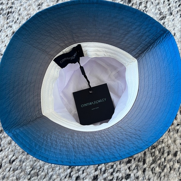 Cynthia Rowley pastel ombre blue pink sunset bucket hat - Picture 6 of 7